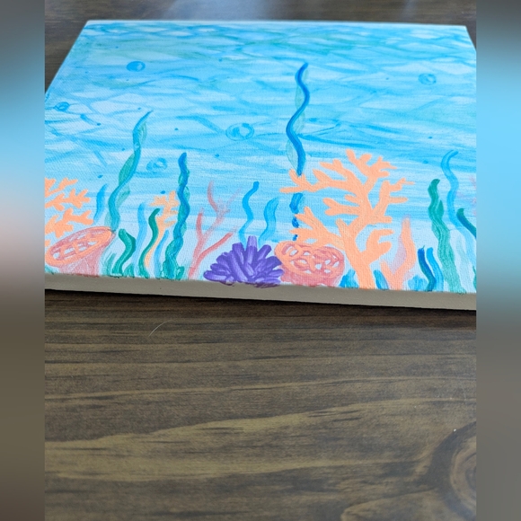 Original Artwork By Holly Pennell Underwater Coral Canvas Art 8x10 Acrylic - Picture 3 of 4